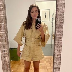 Shona Joy Linen Box Sleeve Jumpsuit